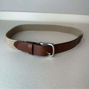 NEW Class Club Boy’s Brown Khaki Stretch Woven Cowhide Belt Size 26 28